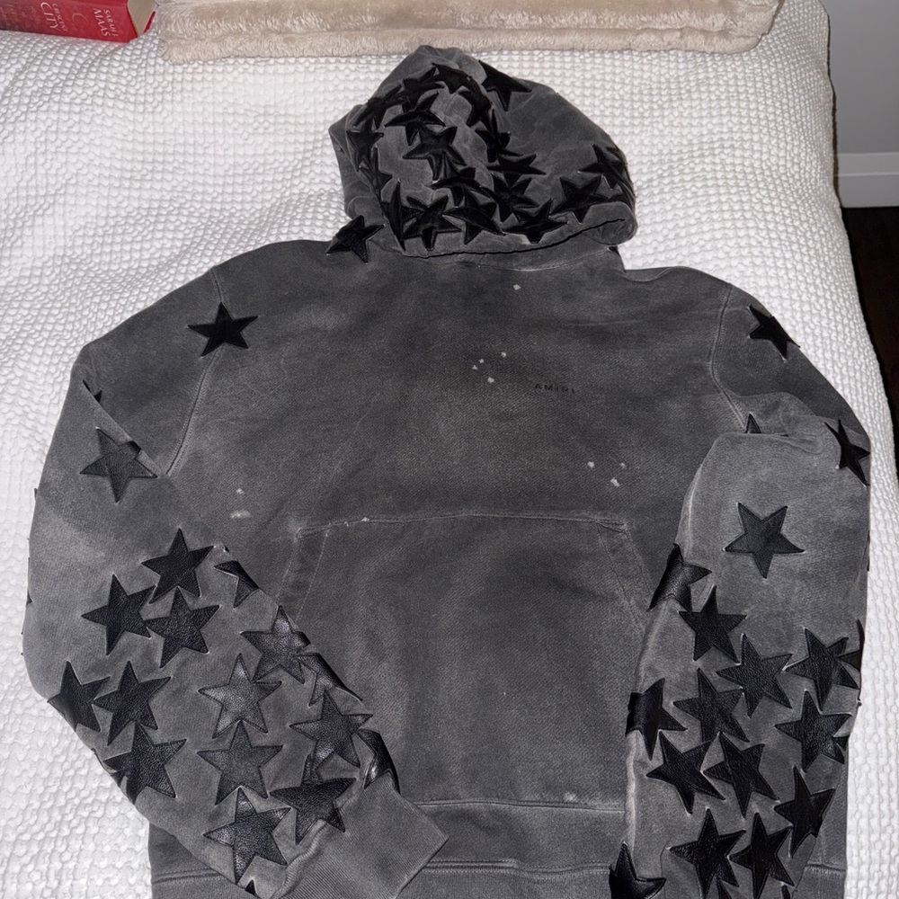Amiri Chemist Star Hoodie heather grey and black hoodie